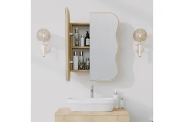 Najmin Overskap med speil 45 cm - Eik - Oppbevaring - Oppbevaring til baderom - Speilskap