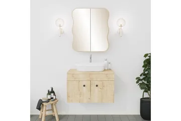 Najmin Overskap med speil 45 cm - Eik - Oppbevaring - Oppbevaring til baderom - Speilskap