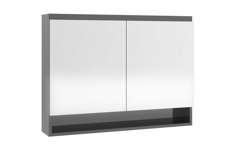 Speilskap til bad 80x15x60 cm MDF skinnende grå - Grå - Speilskap