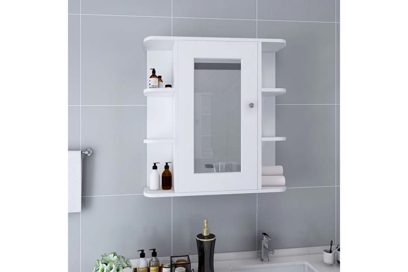 Speilskap til baderom hvit 66x17x63 cm MDF - Speilskap