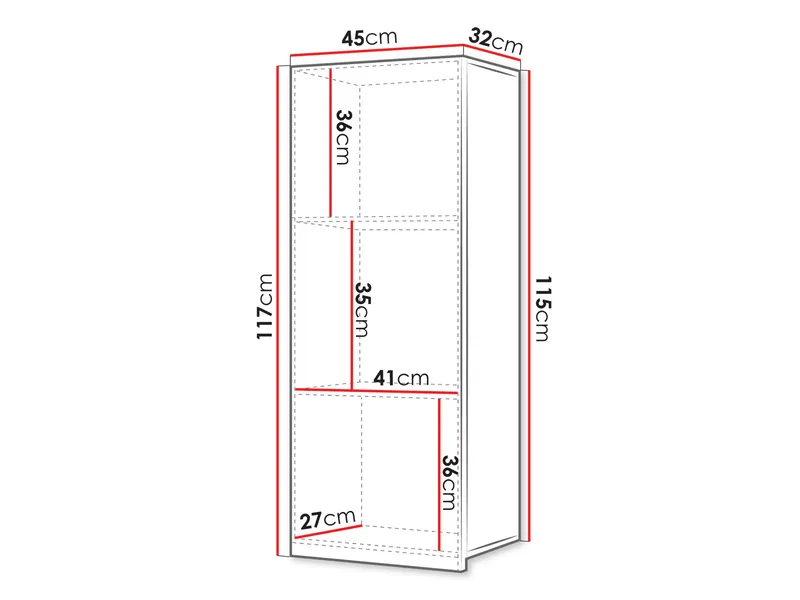 Tessan Veggskap 45 cm - brun - Oppbevaring - Oppbevaring til baderom - Veggskap & høyskap