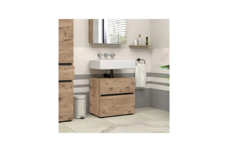 Tvättställsskåp & kommod Loft24 Tvättställsskåp Loft24 Wisla Brun1 - Oppbevaring - Oppbevaring til baderom - Servantskap & kommode