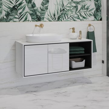 Vaskeskap Irvine 2 dører - Hvit Glans, 120 cm - Oppbevaring - Oppbevaring til baderom - Veggskap & høyskap