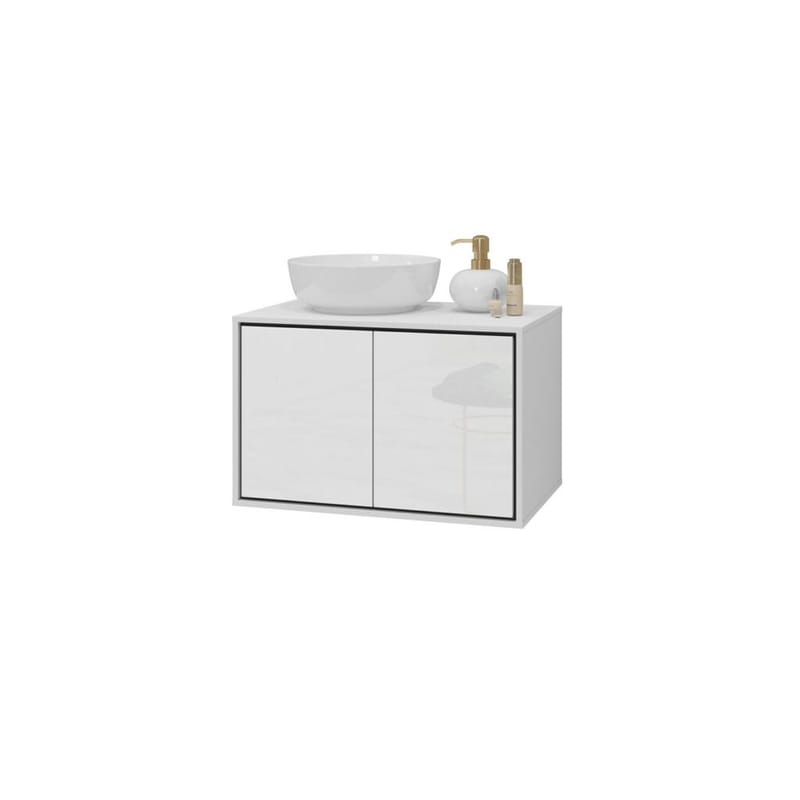 Vaskeskap Irvine 2 dører - Hvit Glans, 78 cm - Oppbevaring - Oppbevaring til baderom - Veggskap & høyskap