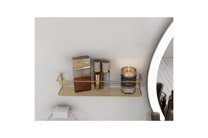 Vegghylle Moren Makyaj Rafi Gull - Gull - Oppbevaring - Oppbevaring til baderom - Baderomshyller