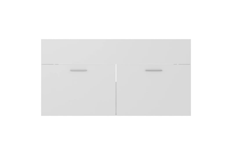 Baderomsmøbler 2 stk hvit sponplate - Hvit - Veggskap & høyskap - Baderomsskap