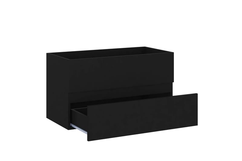 Baderomsmøbler 2 stk svart sponplate - Svart - Veggskap & høyskap - Baderomsskap