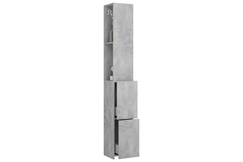 Baderomsskap betonggrå 25x25x170 cm sponplate - Grå - Veggskap & høyskap - Baderomsskap