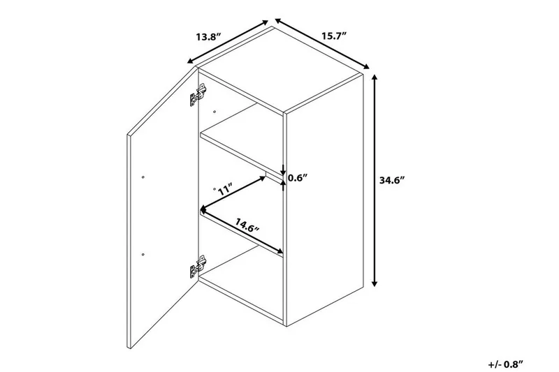 Bilbao Baderomsskap 35 | 40 cm - Hvit - Oppbevaring - Oppbevaring til baderom - Veggskap & høyskap