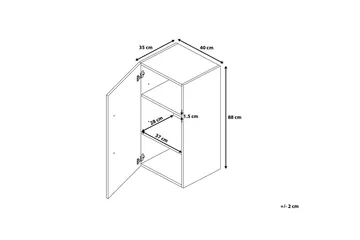 Bilbao Baderomsskap 35 | 40 cm - Svart - Oppbevaring - Oppbevaring til baderom - Veggskap & høyskap