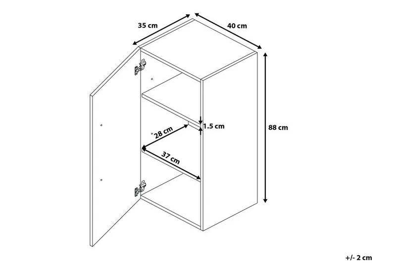 Bilbao Baderomsskap 35 | 40 cm - Svart - Oppbevaring - Oppbevaring til baderom - Veggskap & høyskap