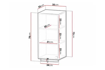 Glenndale Högskåp Badrum 73 cm Concept 55 Grey - Oppbevaring - Oppbevaring til baderom - Veggskap & høyskap