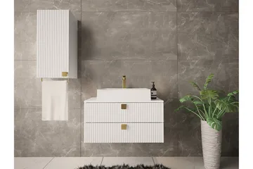 Høyskap Bad Glenndale 73 cm - Hvid - Oppbevaring - Oppbevaring til baderom - Veggskap & høyskap