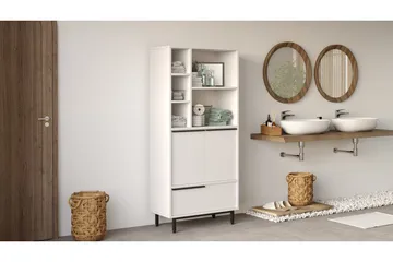 Liyakat Høyskap Baderom 161,6 cm - Hvit - Oppbevaring - Oppbevaring til baderom - Veggskap & høyskap