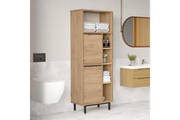Liyakat Høyskap Baderom 161,6 cm - Valnøtt - Oppbevaring - Oppbevaring til baderom - Veggskap & høyskap
