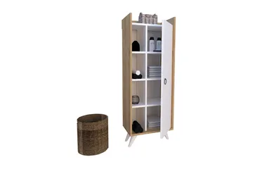 Multi Purpose Cabinet Eik|Hvit - Natur / Hvit - Oppbevaring - Oppbevaring til baderom - Veggskap & høyskap