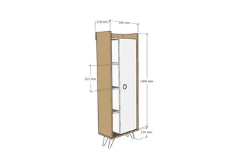 Multi Purpose Cabinet Eik|Hvit - Natur / Hvit - Oppbevaring - Oppbevaring til baderom - Veggskap & høyskap
