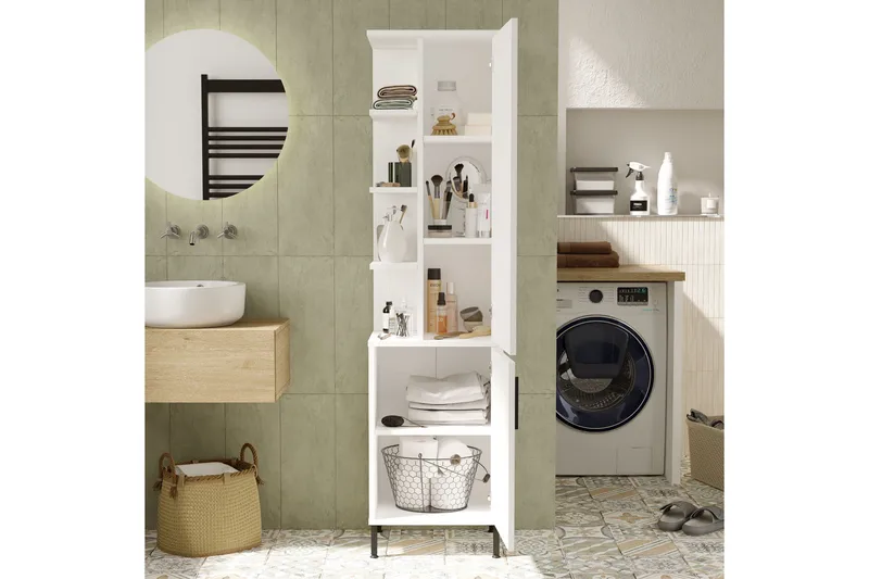 Rinorea Oppbevaringsskap 45x173,6 cm - Hvit - Oppbevaring - Oppbevaring til baderom - Veggskap & høyskap