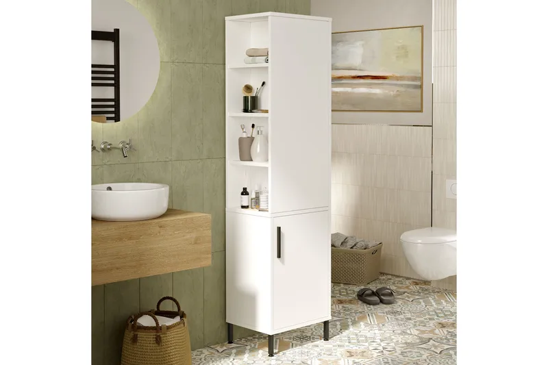 Rinorea Oppbevaringsskap 45x173,6 cm - Hvit - Oppbevaring - Oppbevaring til baderom - Veggskap & høyskap