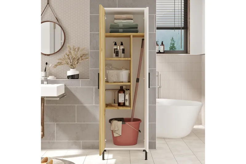 Rinorea Oppbevaringsskap 50,4x165 cm - Brun - Oppbevaring - Oppbevaring til baderom - Veggskap & høyskap