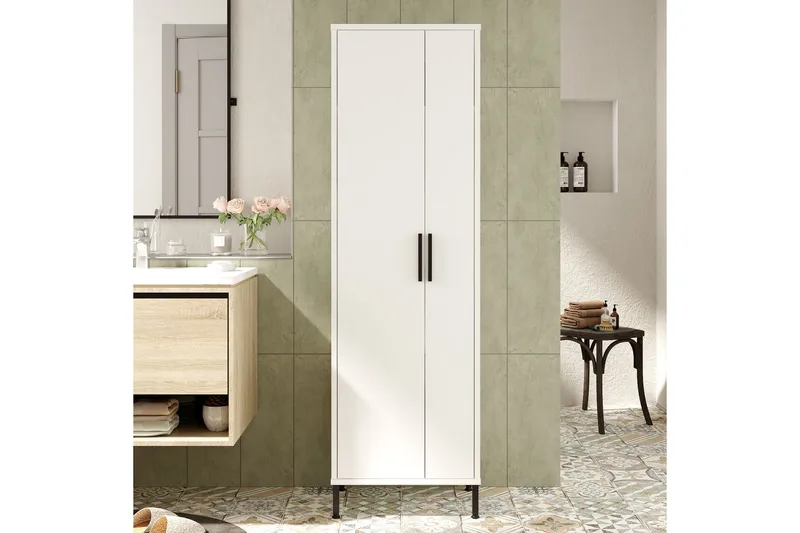 Rinorea Oppbevaringsskap 50,4x165 cm - Hvit - Oppbevaring - Oppbevaring til baderom - Veggskap & høyskap