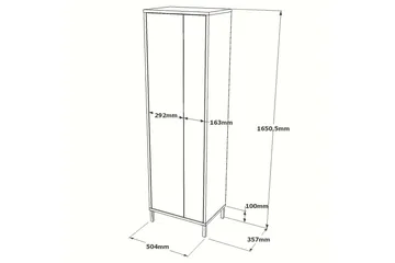 Rinorea Oppbevaringsskap 50,4x165 cm - Hvit - Oppbevaring - Oppbevaring til baderom - Veggskap & høyskap