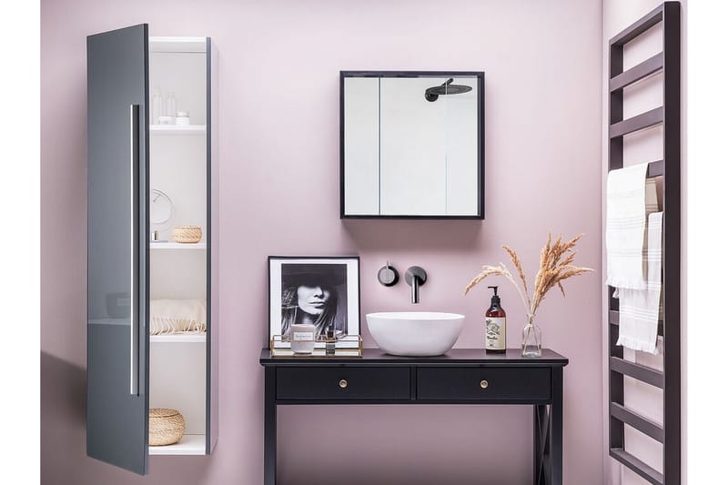 Waper Baderomsskap - Grå - Oppbevaring - Oppbevaring til baderom - Veggskap & høyskap