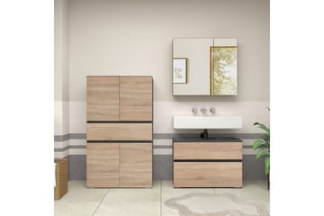 Wisla Høyskap til Bad 130x76x35 cm - Grå - Oppbevaring - Oppbevaring til baderom - Veggskap & høyskap