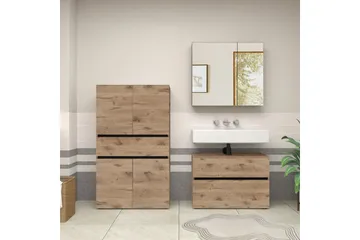 Wisla Høyskap til Bad 130x76x35 cm - Natur - Oppbevaring - Oppbevaring til baderom - Veggskap & høyskap