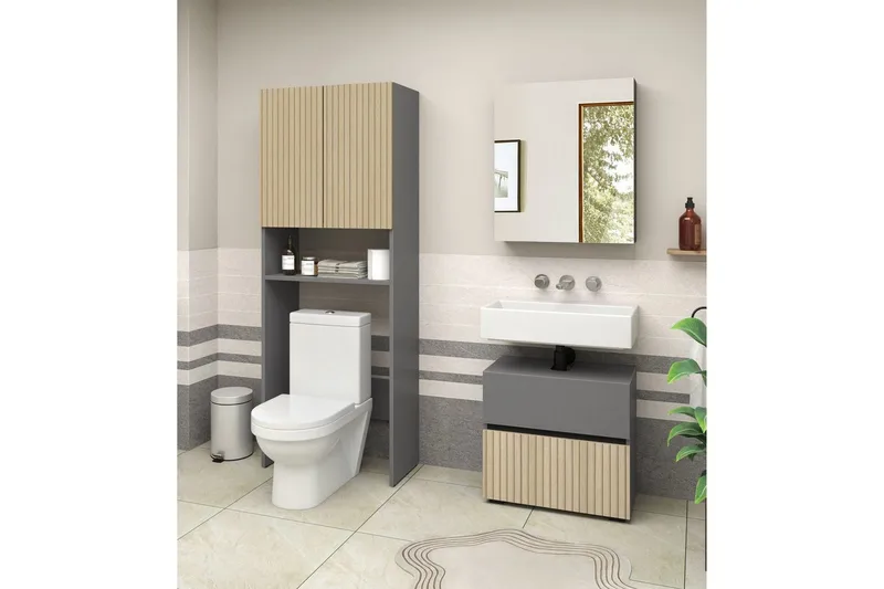 Wisla Høyskap til Bad 180x68x37 cm - Natur - Oppbevaring - Oppbevaring til baderom - Veggskap & høyskap