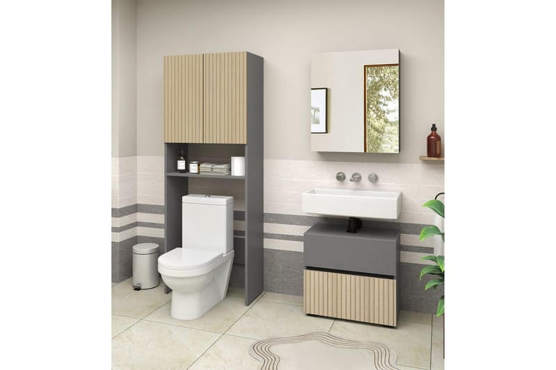 Wisla Høyskap til Bad 180x68x37 cm - Natur - Oppbevaring - Oppbevaring til baderom - Veggskap & høyskap