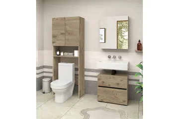 Wisla Høyskap til Bad 180x68x37 cm - Natur - Oppbevaring - Oppbevaring til baderom - Veggskap & høyskap