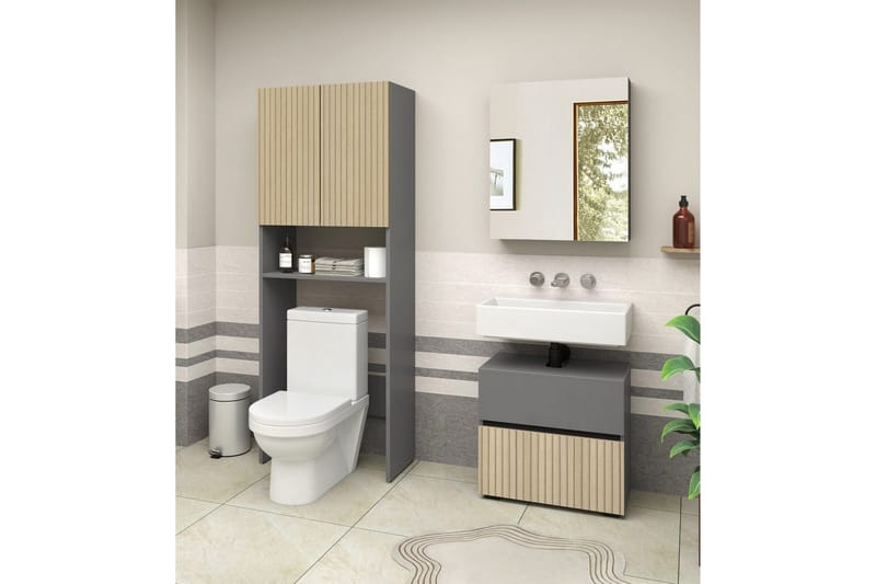 Wisla Høyskap til Bad 180x68x37 cm - Natur - Oppbevaring - Oppbevaring til baderom - Veggskap & høyskap