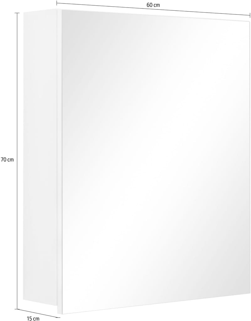 Wisla Veggskap 60x70 cm - Hvit - Oppbevaring - Oppbevaring til baderom - Speilskap