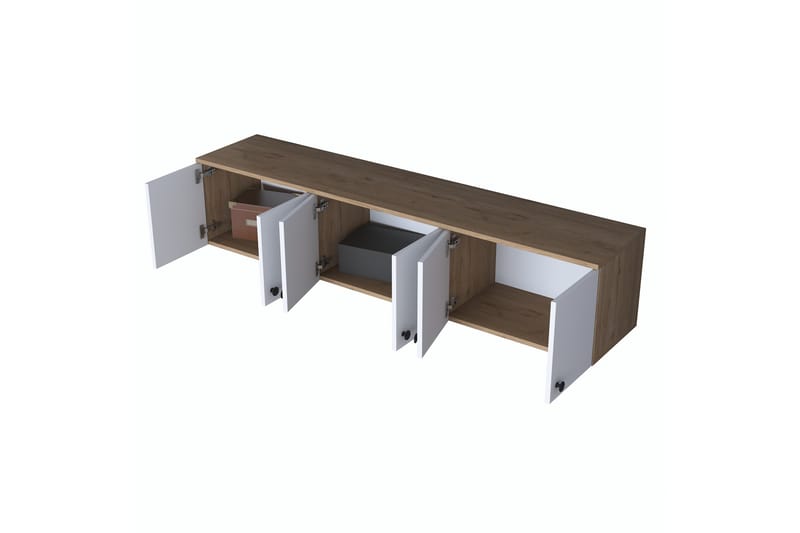 Jaibir Vegghylle 179,6x37,5 cm Brun/Hvit - Hanah Home - Oppbevaring - Hylle - Vegghylle
