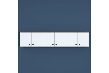 Jaibir Vegghylle 179,6x37,5 cm Brun/Hvit - Hanah Home - Oppbevaring - Hylle - Vegghylle