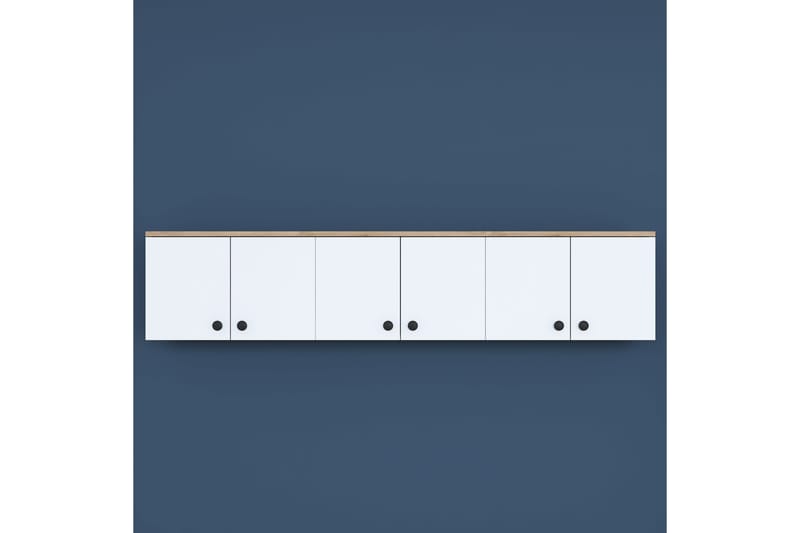 Jaibir Vegghylle 179,6x37,5 cm Brun/Hvit - Hanah Home - Oppbevaring - Hylle - Vegghylle