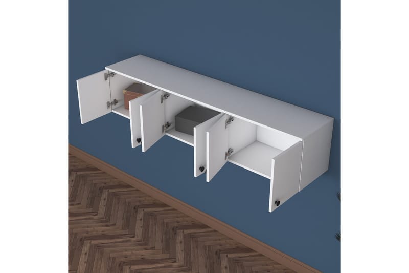 Jaibir Vegghylle 179,6x37,5 cm Hvit - Hanah Home - Oppbevaring - Hylle - Vegghylle