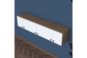 Jaibir Vegghylle 179,6x37,5 cm Brun/Hvit - Hanah Home - Oppbevaring - Hylle - Vegghylle