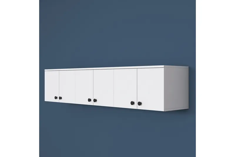 Jaibir Vegghylle 179,6x37,5 cm Hvit - Hanah Home - Oppbevaring - Hylle - Vegghylle