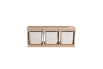 Alvora Oppbevaringsbokser 132,3 cm - Natur/Hvit - Oppbevaring - Oppbevaring til småting - Oppbevaringskasse