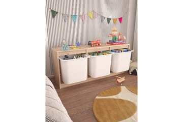 Alvora Oppbevaringsbokser 132,3 cm - Natur/Hvit - Oppbevaring - Oppbevaring til småting - Oppbevaringskasse