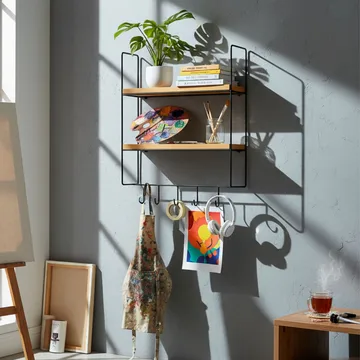 Alvorn vegghylle 58x42 cm - Gull og Natur - Oppbevaring - Oppbevaring til småting - Vegghengt oppbevaring