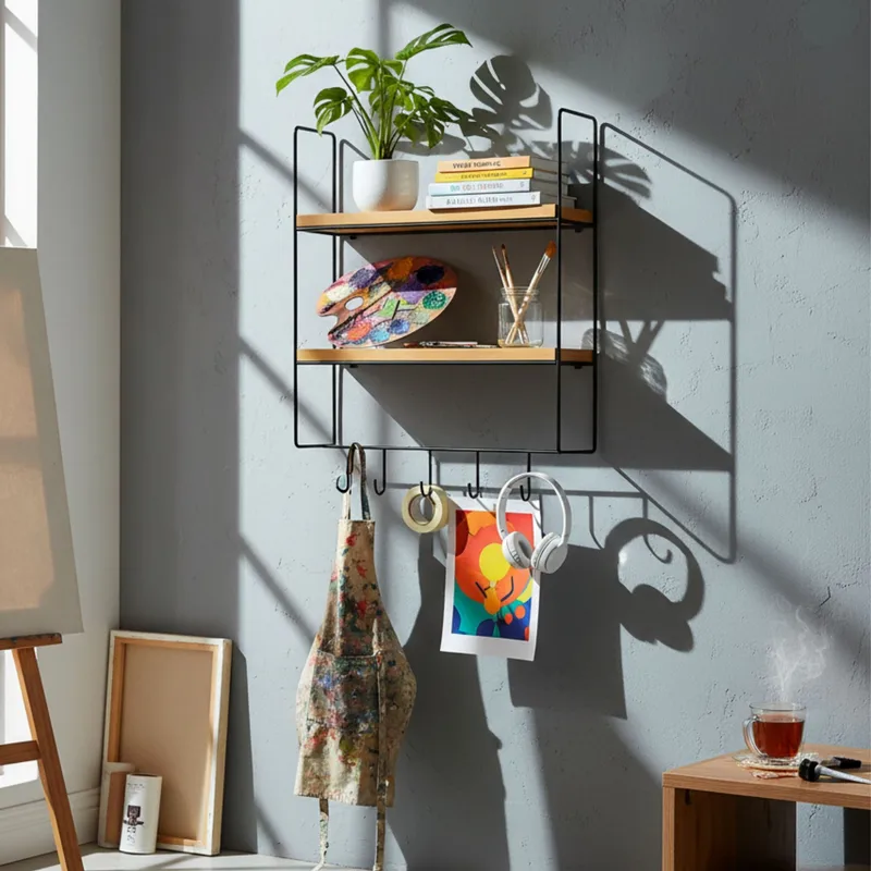 Alvorn vegghylle 58x42 cm - Gull og Natur - Oppbevaring - Oppbevaring til småting - Vegghengt oppbevaring