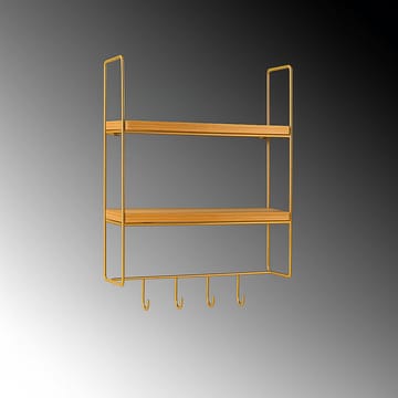 Alvorn vegghylle 58x42 cm - Gull/Natur - Oppbevaring - Oppbevaring til småting - Vegghengt oppbevaring