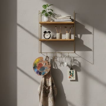 Alvorn vegghylle 58x42 cm - Gull/Natur - Oppbevaring - Oppbevaring til småting - Vegghengt oppbevaring