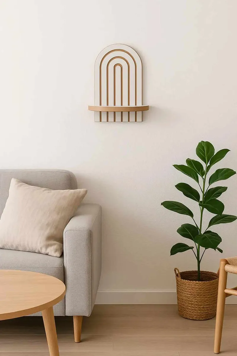 Baynor vegghylle 20x35 cm - Hvit - Oppbevaring - Oppbevaring til småting - Vegghengt oppbevaring
