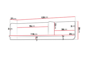 Buhan Vegghylle 120 cm - Beige - Oppbevaring - Oppbevaring til småting - Vegghengt oppbevaring