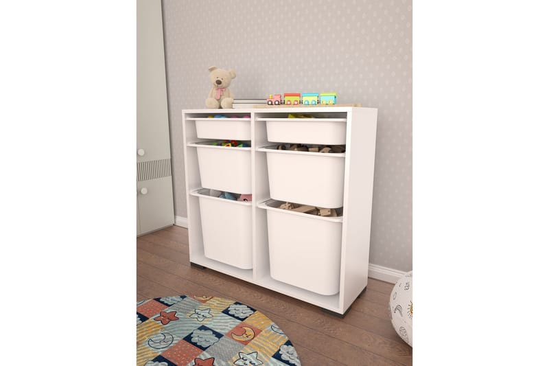 Carla Oppbevaringsbokser 90 cm - Hvit - Oppbevaring - Oppbevaring til småting - Oppbevaringskasse
