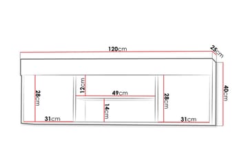 Cezar Hylla 120x18x42 cm Ek 120x25x40 - Oppbevaring - Oppbevaring til småting - Vegghengt oppbevaring
